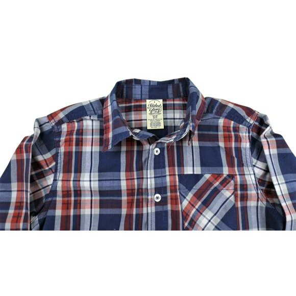 Faded Glory Boys Plaid Shirt Long Sleeve Dress Cowboy Button-Up size 6/7 JH89 - Picture 2 of 3